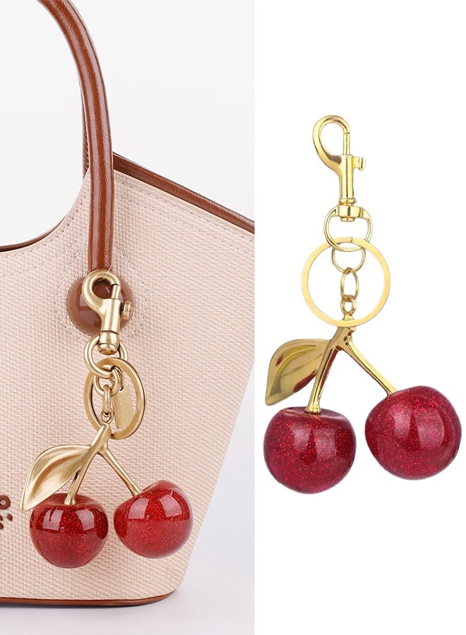 Cherry Bag Charm Purse Charms Keychain Car Cherry Accessories Bag Accessory keychians Gifts for Women Purses Bags Handbags Wallets Backpacks - Image 1