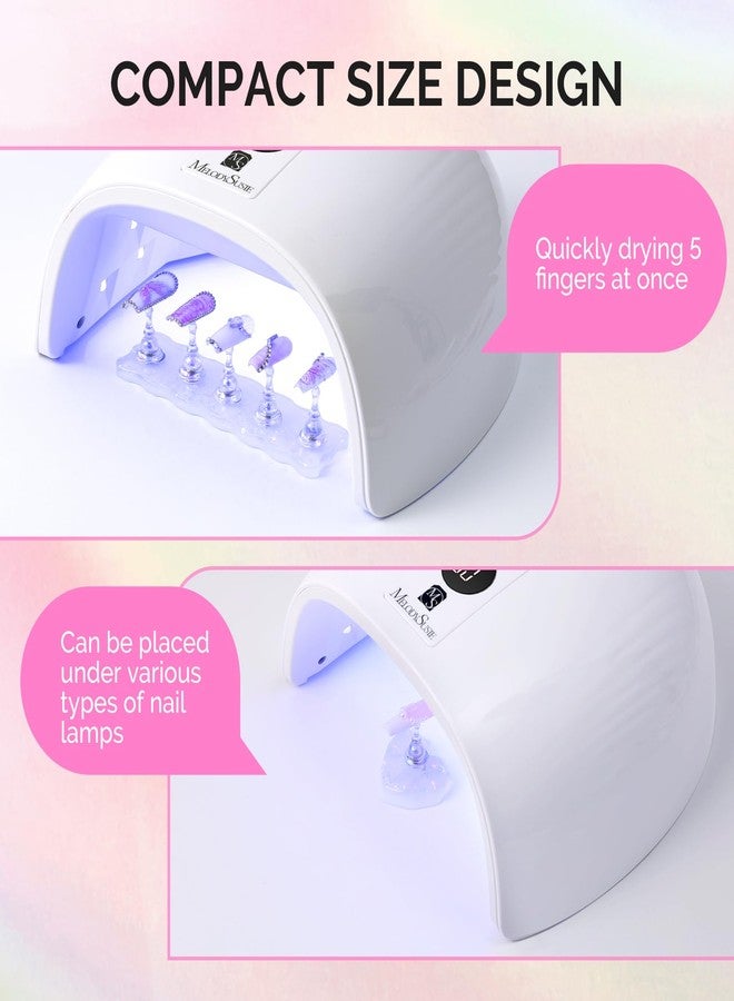 MelodySusie Nail Stand for Press Ons, 3 PCS Shiny Magnetic Bases Sets for Painting Display with Brush Holder and 100 Pcs Reusable Double-Sided Tape for Home DIY Salon Supplies - Image 5