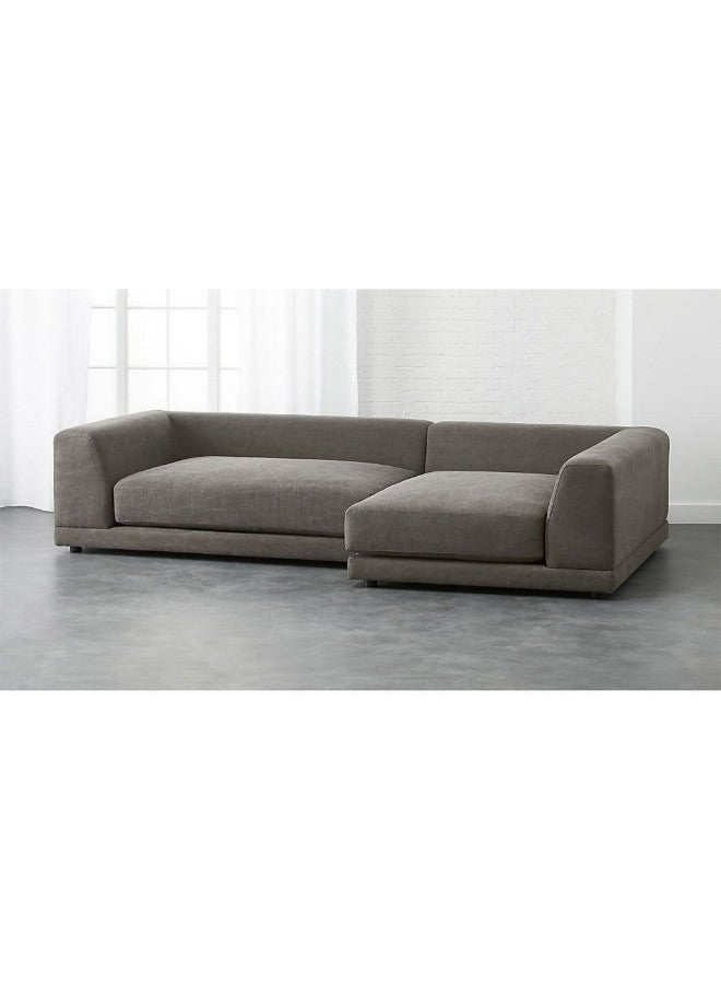 الهوم كنبة زاوية 4 مقاعد شكل حرفL   مقاس 85×120×85×210 سم - رمادي - Image 1