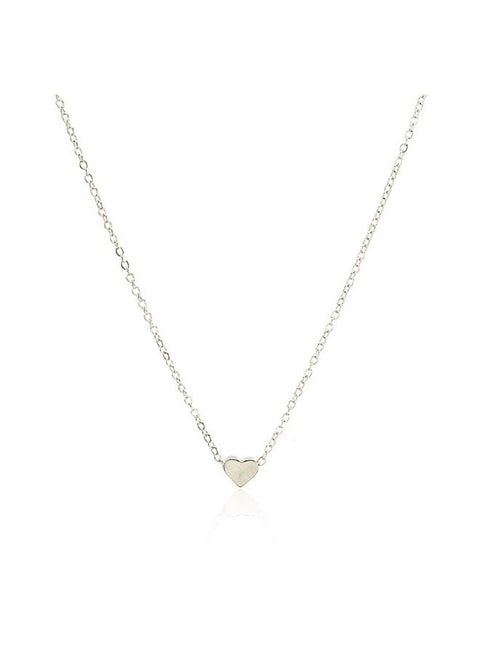 Silver double layered chain necklace