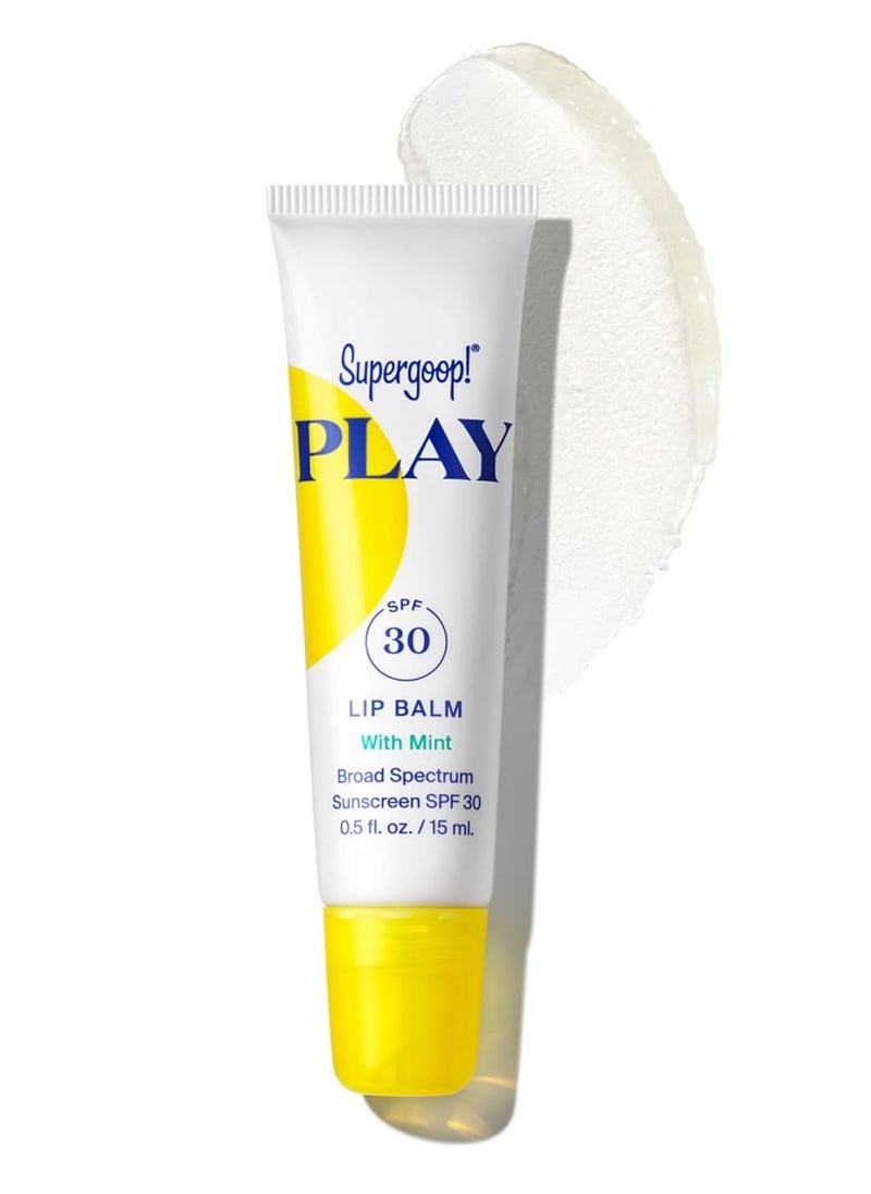 Supergoop! Supergoop! PLAY Lip Balm SPF 30 with Mint, 0.5 fl oz - Broad Spectrum SPF Lip Balm with Hydrating Honey, Shea Butter & Sunflower Seed Oil - Clean Ingredients - Great for Active Days 