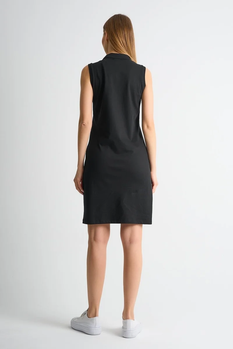 Alexander Gardi Alexandergardi Polo Collar Button Detail Sleeveless Dress
