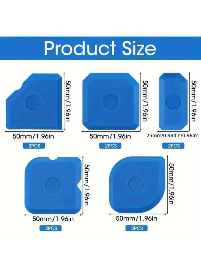 Blue 10pcs Sealant Finishing Tool 23 Shapes Reusable Caulking Kit for Kitchen Bathroom Floor - Image 4