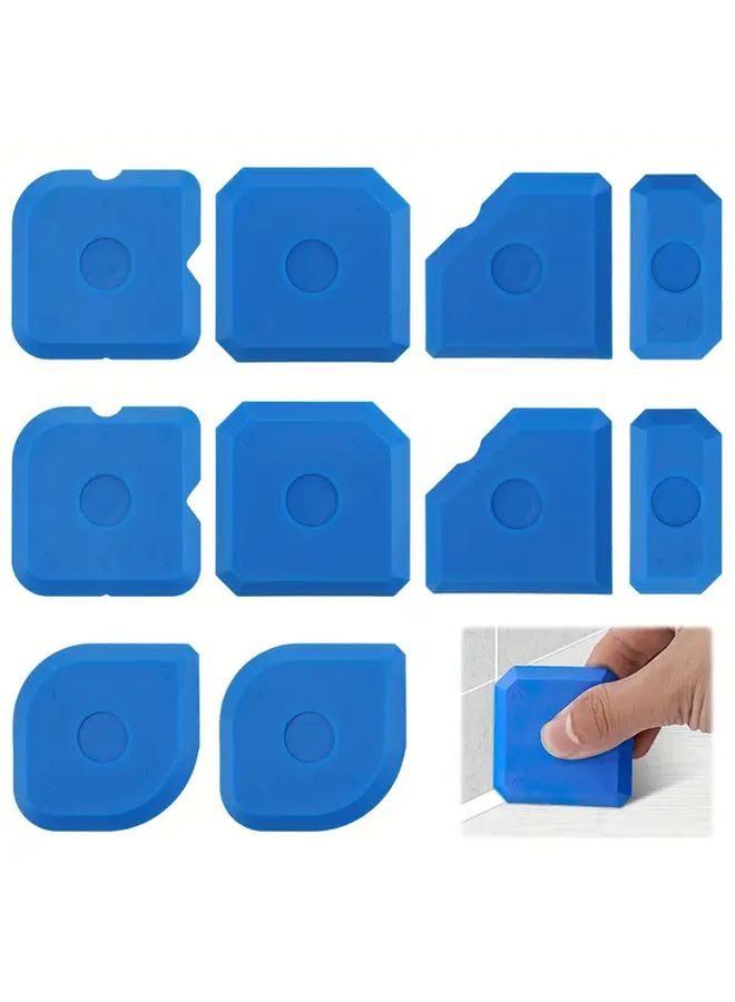 Blue 10pcs Sealant Finishing Tool 23 Shapes Reusable Caulking Kit for Kitchen Bathroom Floor - Image 1