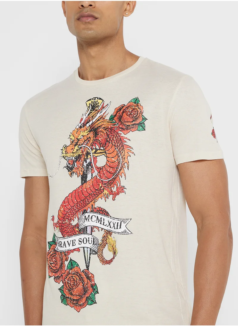 BRAVE SOUL Soft Touch Crew Neck T-Shirt
