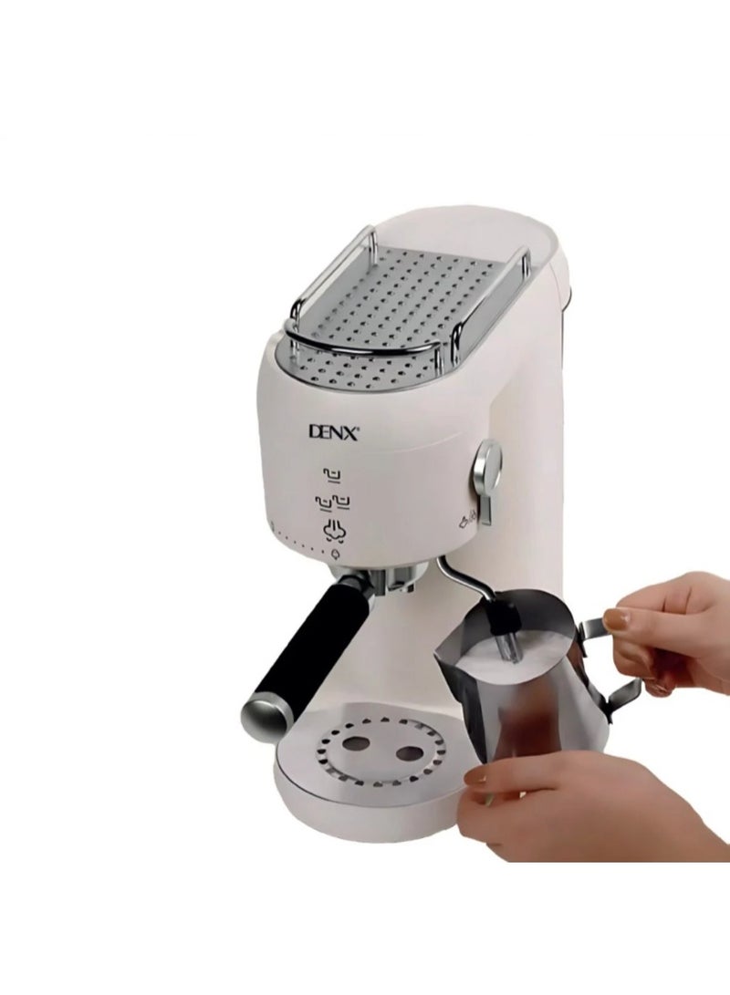 Denx DINEX 2-in-1 Coffee Maker with 20 Bar Pressure - Automatic Coffee Maker with a large 1000ml water tank, ideal for preparing lattes and various drinks. - Image 1