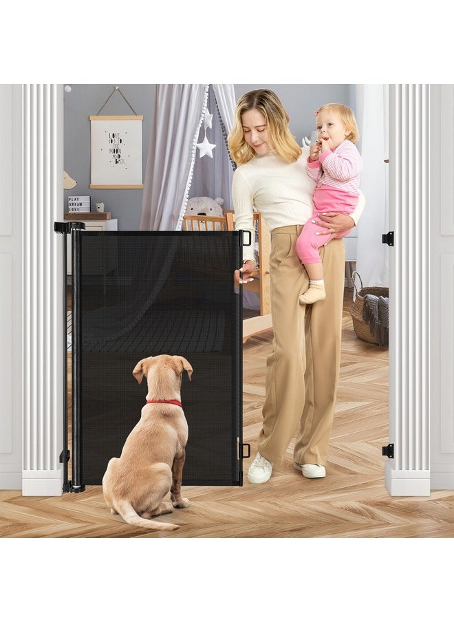 BETERTEK 42 Inch Extra Tall Retractable Dog Gate Babies And Dogs Can'T Get Under The Gate 55" Wide Retractable Baby Gates Extra Tall Baby Gate For Doorway Extra Tall Pet Gate Extra Tall Dog Gate For The House  - Image 1
