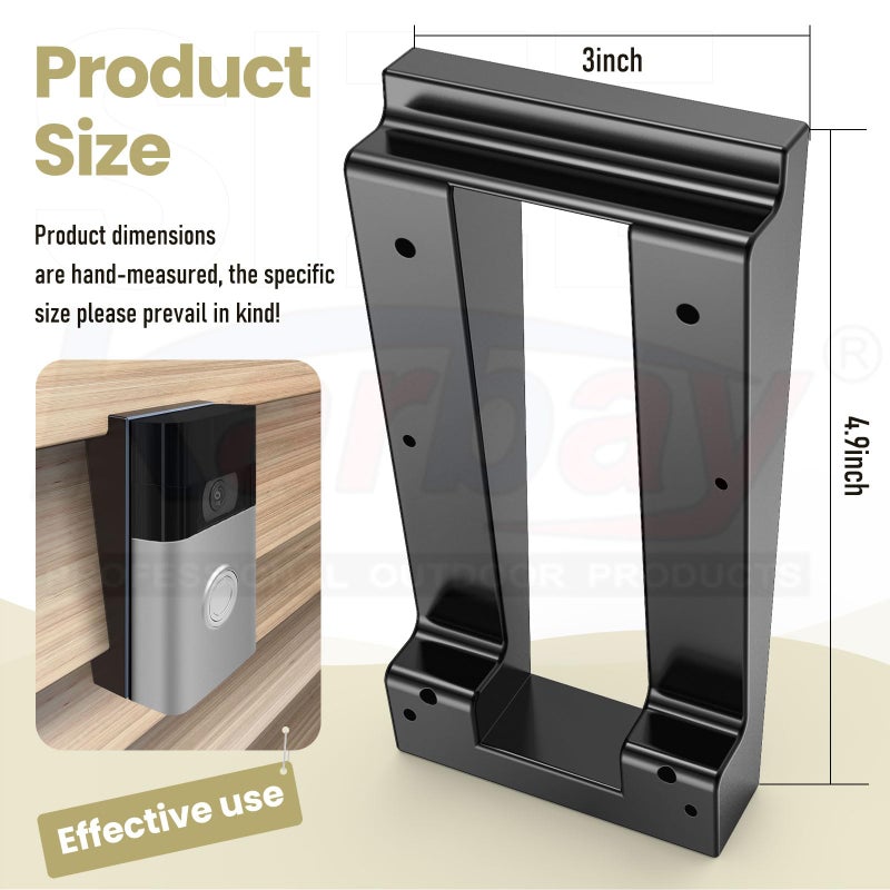 Karbay R-ing Doorbell Siding Mount/Vinyl Siding Angle Adjustment Mount for Rin-g Video Doorbell, Ring 2, R-ing 3, Ring 3 Plus Video Doorbell for Standard Style S-iding - Image 2