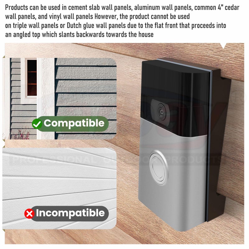 Karbay R-ing Doorbell Siding Mount/Vinyl Siding Angle Adjustment Mount for Rin-g Video Doorbell, Ring 2, R-ing 3, Ring 3 Plus Video Doorbell for Standard Style S-iding - Image 3