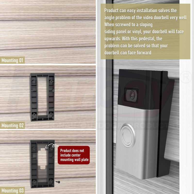 Karbay R-ing Doorbell Siding Mount/Vinyl Siding Angle Adjustment Mount for Rin-g Video Doorbell, Ring 2, R-ing 3, Ring 3 Plus Video Doorbell for Standard Style S-iding - Image 5