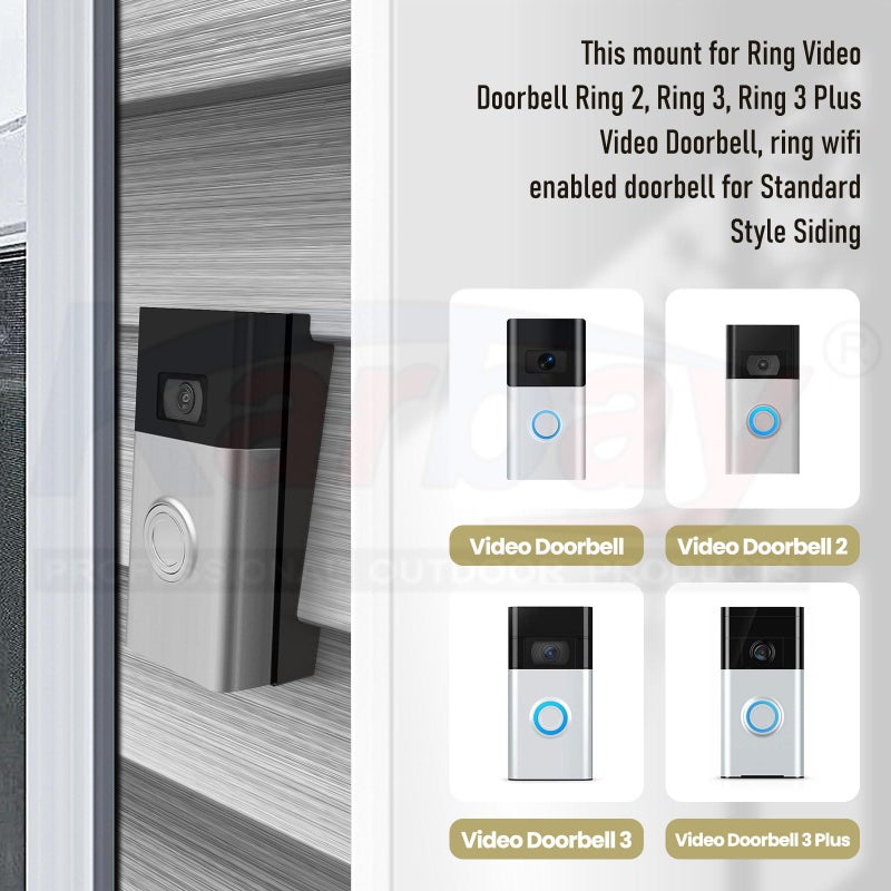 Karbay R-ing Doorbell Siding Mount/Vinyl Siding Angle Adjustment Mount for Rin-g Video Doorbell, Ring 2, R-ing 3, Ring 3 Plus Video Doorbell for Standard Style S-iding - Image 4