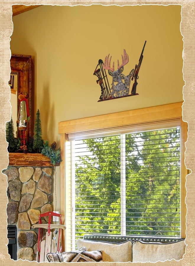 Tandefio Metal Deer Hunting Room Decor Deer Decor for Home Rustic Cabin Wall Art Cabin Wildlife Hunting Wall Decoration Christmas Fathers Day Hunter Gift(Rust Color) - Image 4