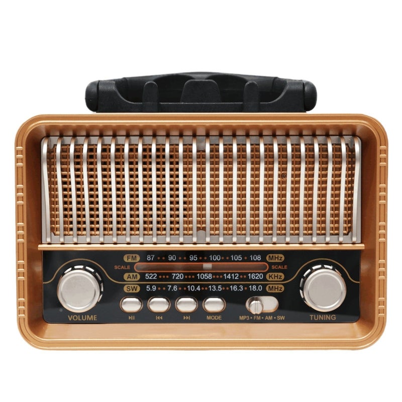 Retro Vintage FM AM SW Radio with Bluetooth Speaker, Portable &  Rechargeable
