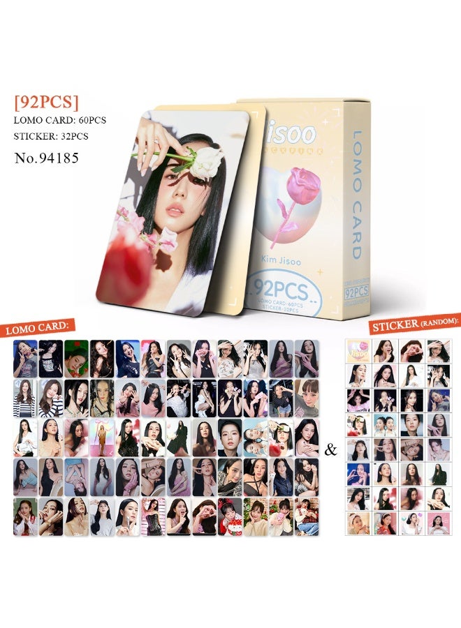 Generic Pink Ink Peripheral Card Liasa Jennie Jisoo Rose Double-sided Lomo Card Greeting Card - Image 1