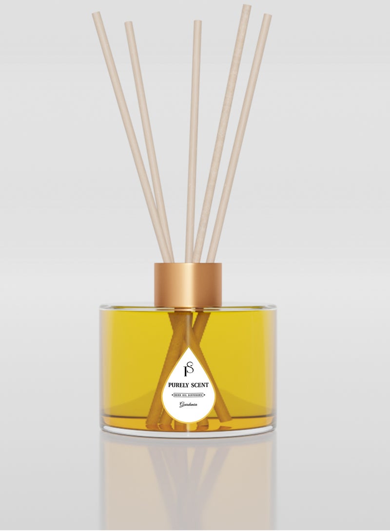 PURELY SCENT Gardenia Reed Diffuser – 150ML Luxury Scented Oil Diffuser – Long Lasting Home Fragrance with Essential Oils – Sparkling Champagne Citrus Diffuser – Elegant Decor & Gift Idea - Image 1