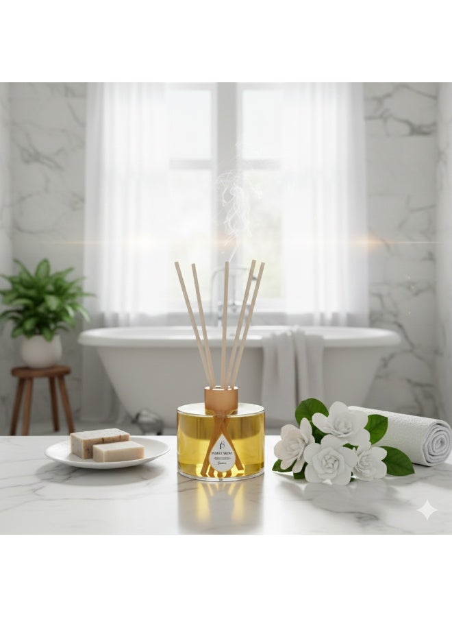 PURELY SCENT Gardenia Reed Diffuser – 150ML Luxury Scented Oil Diffuser – Long Lasting Home Fragrance with Essential Oils – Sparkling Champagne Citrus Diffuser – Elegant Decor & Gift Idea - Image 2