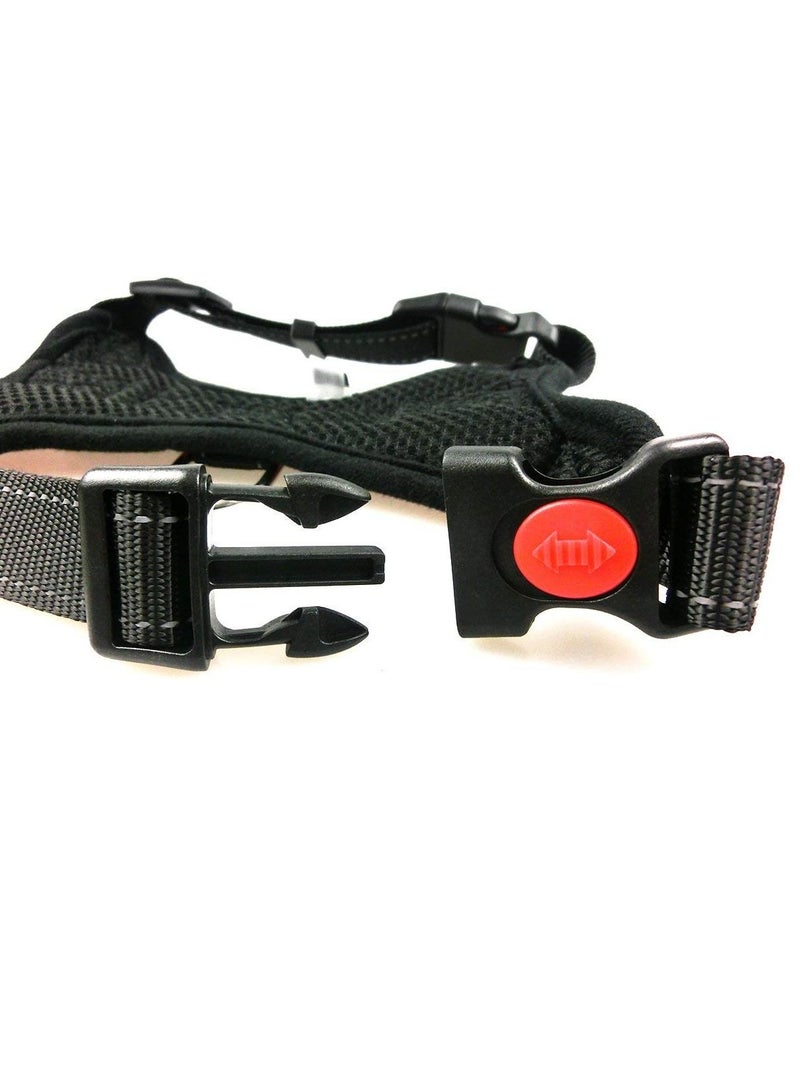 Harness Reflective Body Padded Vest with Handle Adjustable for Dog Walking (Black L) - Image 2