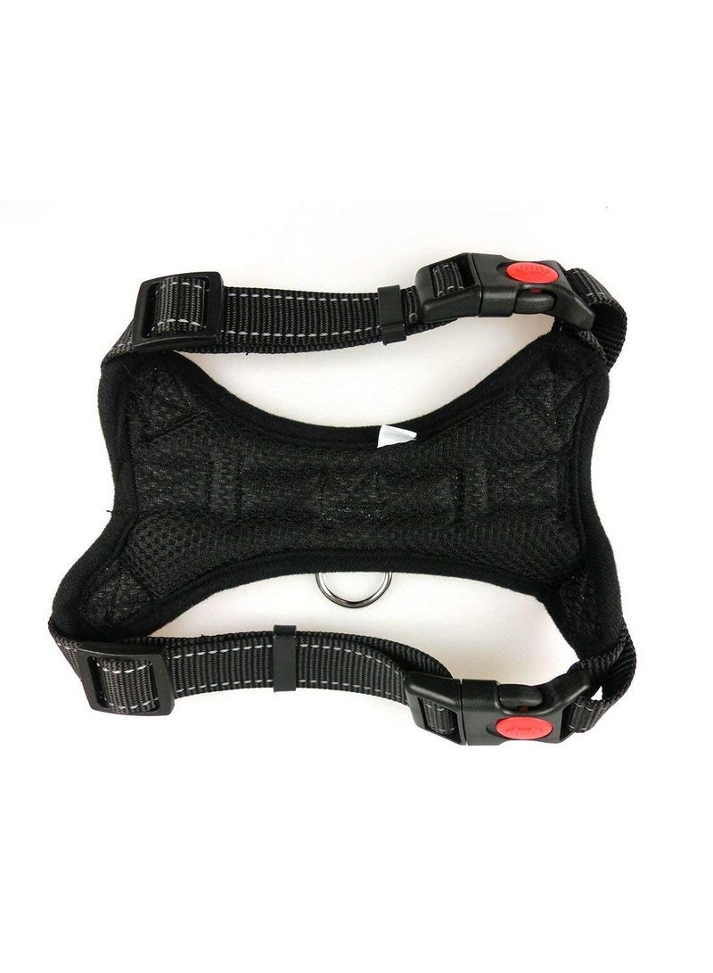 Harness Reflective Body Padded Vest with Handle Adjustable for Dog Walking (Black L) - Image 3