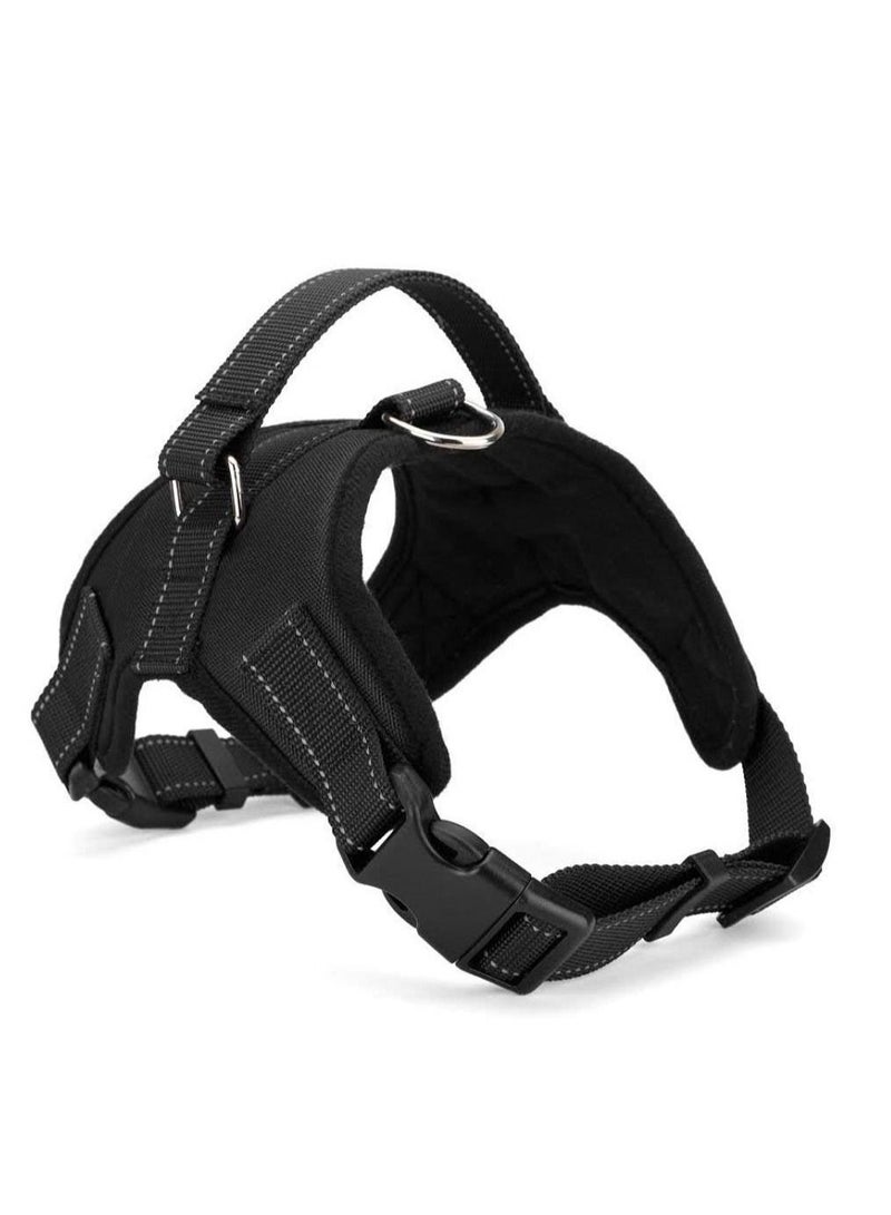 Harness Reflective Body Padded Vest with Handle Adjustable for Dog Walking (Black L) - Image 1