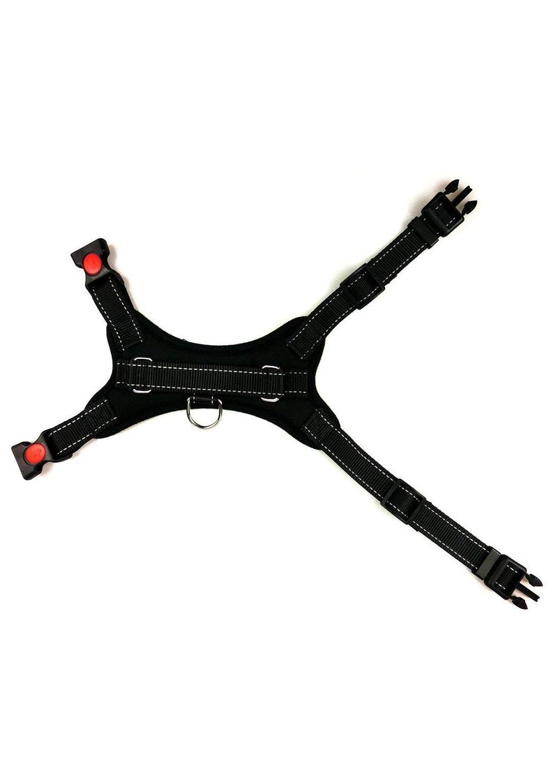 Harness Reflective Body Padded Vest with Handle Adjustable for Dog Walking (Black L) - Image 5