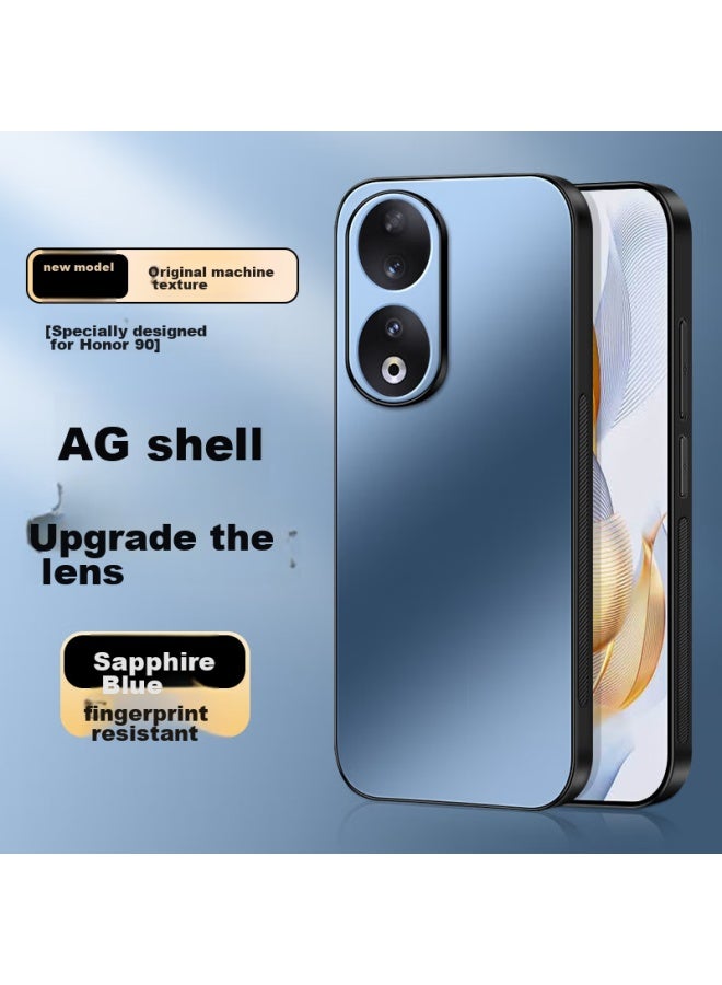 Shangsu Compatible With Honor 90 Phone Case, Huawei 90 Protective Cover, Ag Frosted Full Coverage, Real Machine Feel, Simple Business Luxury Style, Shockproof, Anti-Fingerprint, For Women And Men, Sapphire Blue - Image 1