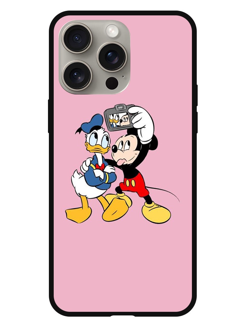Theodor Protective Case Anti Scratch Shock Proof Bumper Cover For iPhone 15 Pro Mickey Donald selfie  - Image 1
