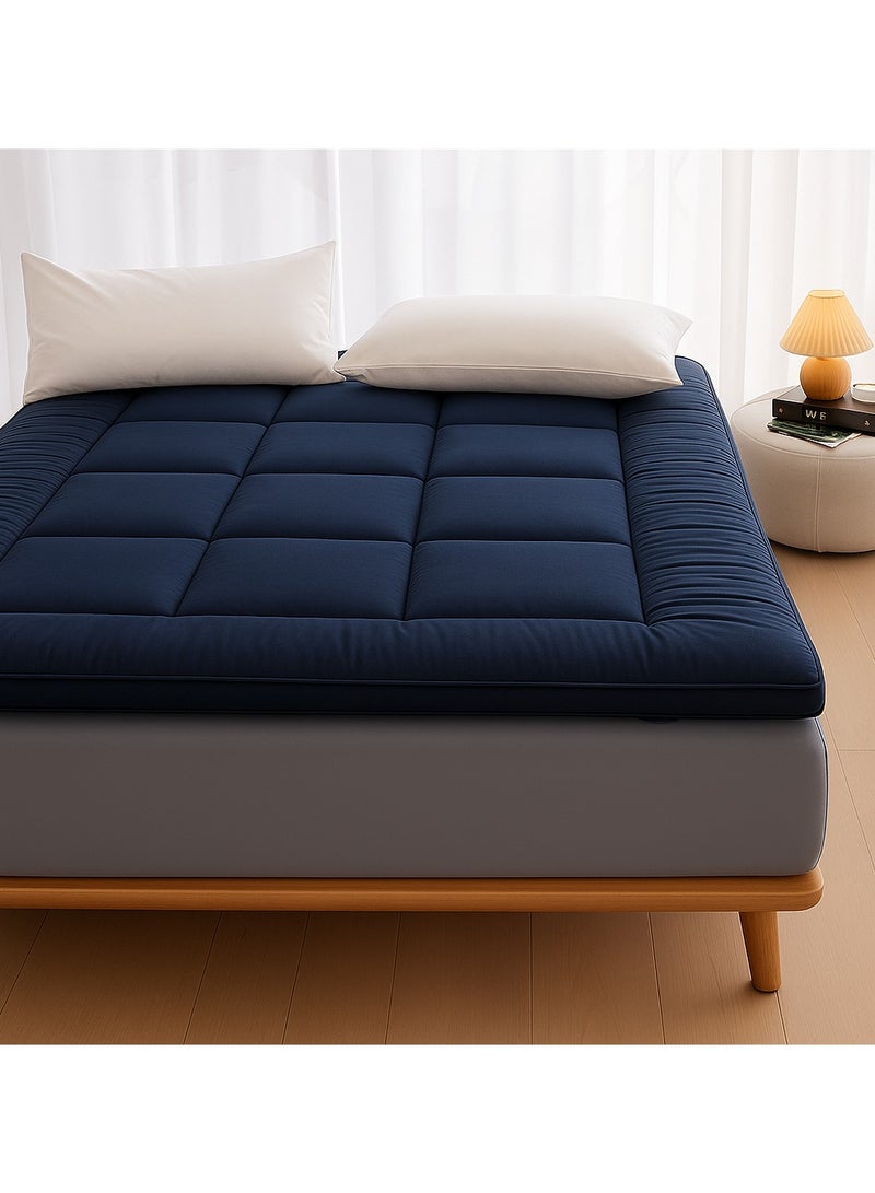 MAXQON Mattress Topper 6CM Thickness  Quilted Microfiber 600gsm, King/Queen/Double/Single Sizes, Color Blue  - Image 2