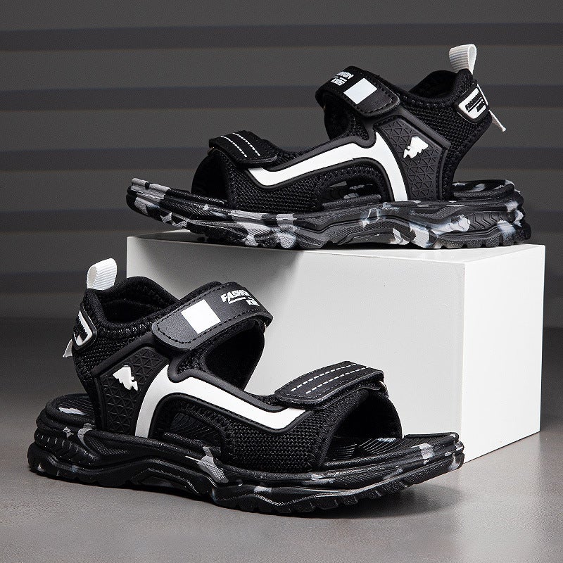 Boys Sandals Korean Fashionable Students Soft Sole Thick Bottom Non-Slip Waterproof Lightweight Girls' Trendy Beach Shoes - Image 2