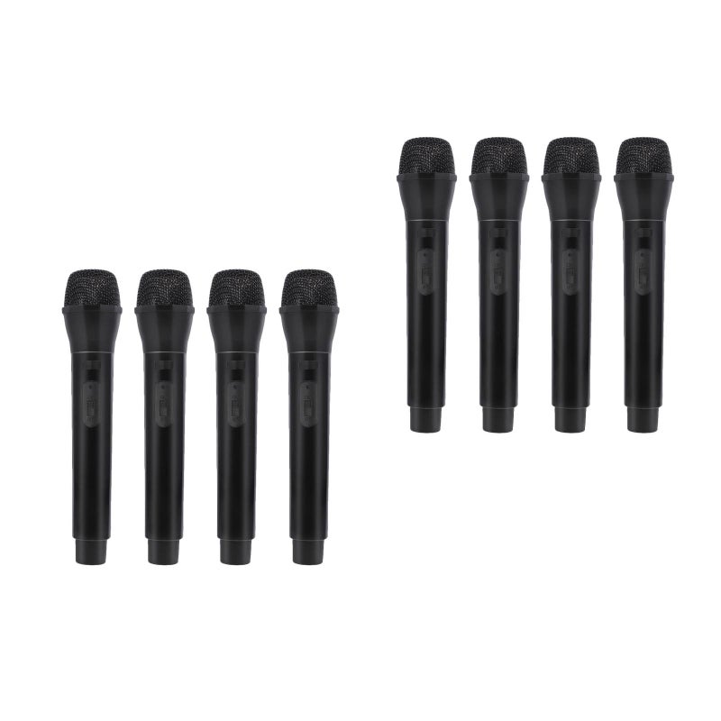 8 pcs Fake Microphone Prop Microphone Play Mics Toy Mic Simulate Speech Practice for Karaoke Fun Stage Costume Prop Birthday Party Black - Image 1