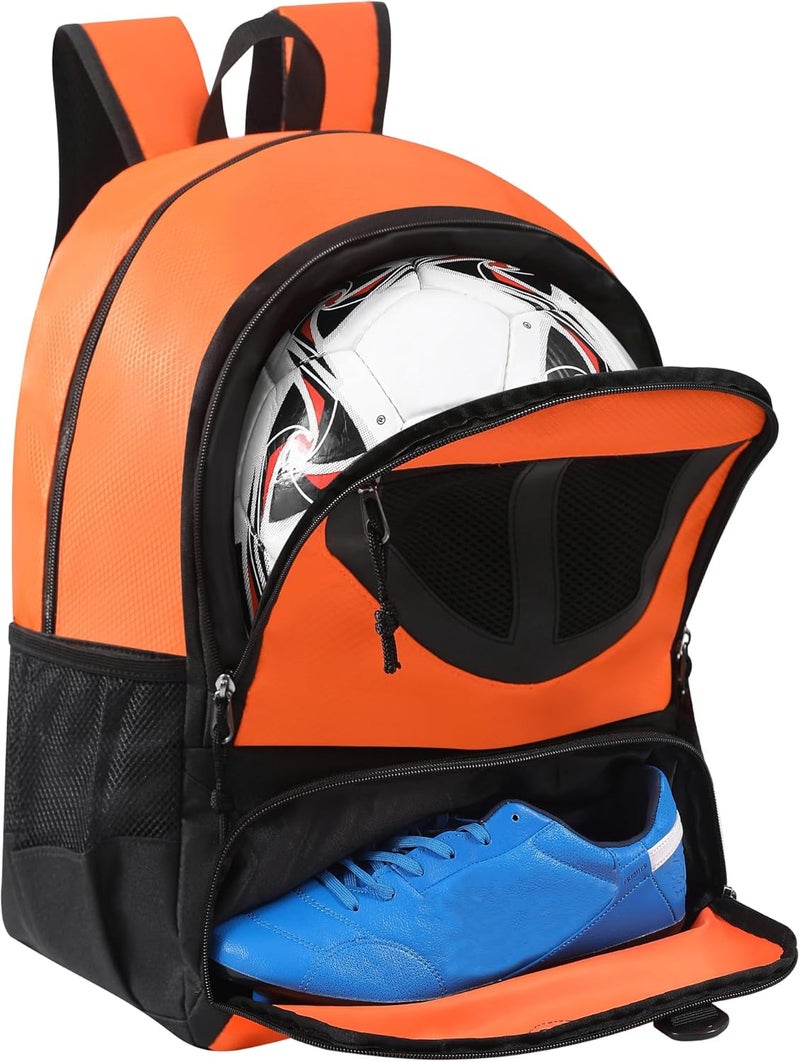 TRAILKICKER حقيبة ظهر شبكية لكرة السلة وكرة القدم، حقيبة رياضية للكرة الطائرة وكرة القدم مع حجرة للأحذية للأولاد والبنات والرجال والنساء، معدات كرة السلة - Image 1