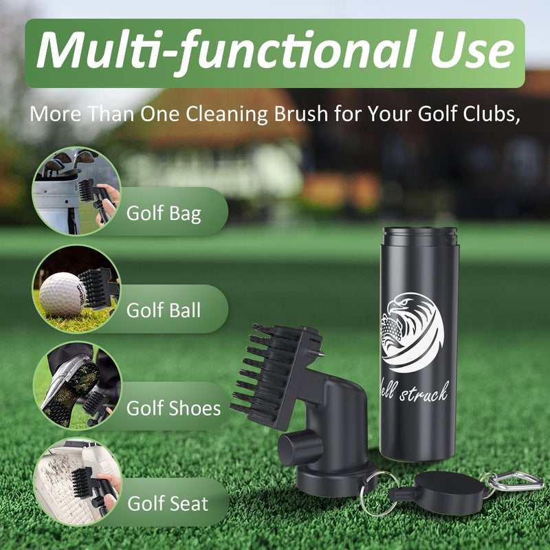 Vetance Pro Golf Club Cleaner - 4oz Water Bottle with Groove Cleaner and Retainer Clip, Durable Nylon Bristles for Easy Cleaning, Ergonomic Button Design, Golf Gifts for Men & Essential Accessories - Image 3