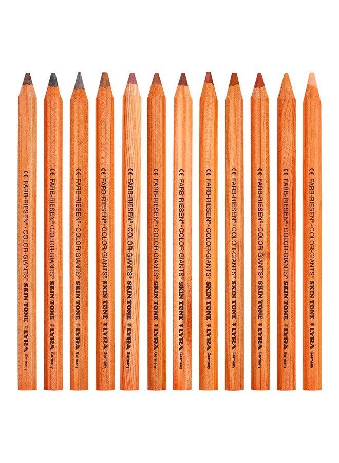 ليرا أقلام تلوين البشرة من Color-Giants - مجموعة من 12 قلم رصاص ملون بقطر 6.25 مم - أقلام رصاص عالية الصبغة لجميع الفنانين - مجموعة أقلام رصاص ملونة متينة للرسم والتلوين والمزيد - Image 4