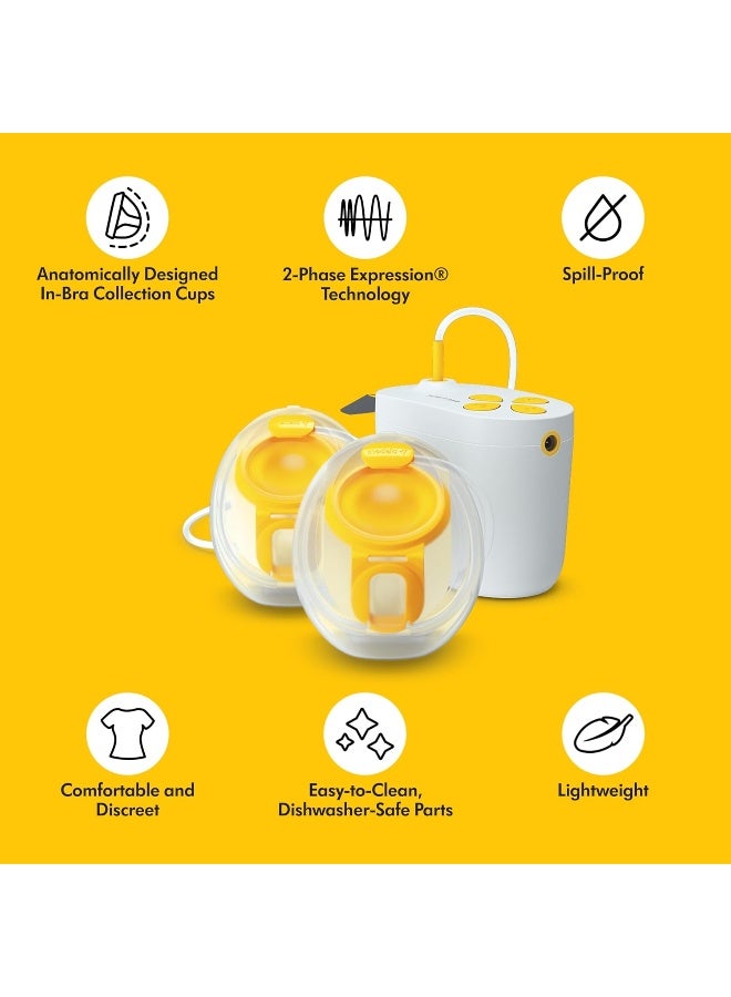 Medela مضخة ميديلا في نمط التوصيل، أكواب جمع قابلة للارتداء في حمالة الصدر، سهلة التنظيف، مضخة ثدي بأداء مستشفى - Image 3