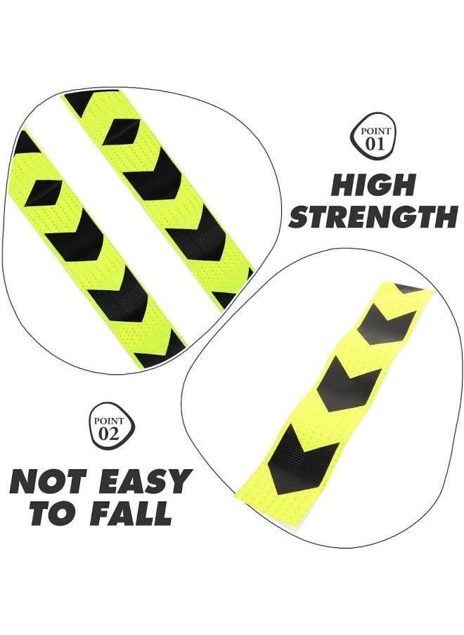 Biella Biellaâ„¢ 90cm Visibility Waterproof Yellow Black Arrow Printed Self-adhesive Fluorescence Reflective Warning Stickers For Vehicle (10CM)  - Image 4