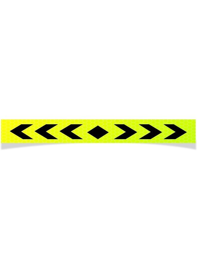 Biella Biellaâ„¢ 90cm Visibility Waterproof Yellow Black Arrow Printed Self-adhesive Fluorescence Reflective Warning Stickers For Vehicle (10CM)  - Image 1