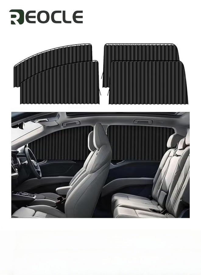 REOCLE Car Side Window Sun Shades Window Sunshades Privacy Curtains Black Blinds Car Blackout Curtains Universal Fit For Camping Sleeping Nap Baby Kids Changing Clothes Suitable for Most Of Cars 4 Pcs - Image 1
