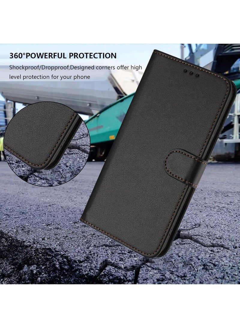 Adando Case Compatible with Honor 600/Honor 600 Pro 5G Cover with hand rope,Leather Flip Phone Case with 4 Card Slots.Magnetic Closure.Anti slip and fall (Black) - Image 4