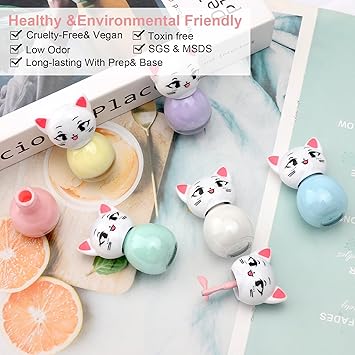 DAWRIS 6 Colors Nail Polish Sets for Girls Kids Nail Polish Kit WaterBased Peel Off Children NonToxic Baby Pink Blue Nail Varnish Sets Kids Makeup Set - Image 3