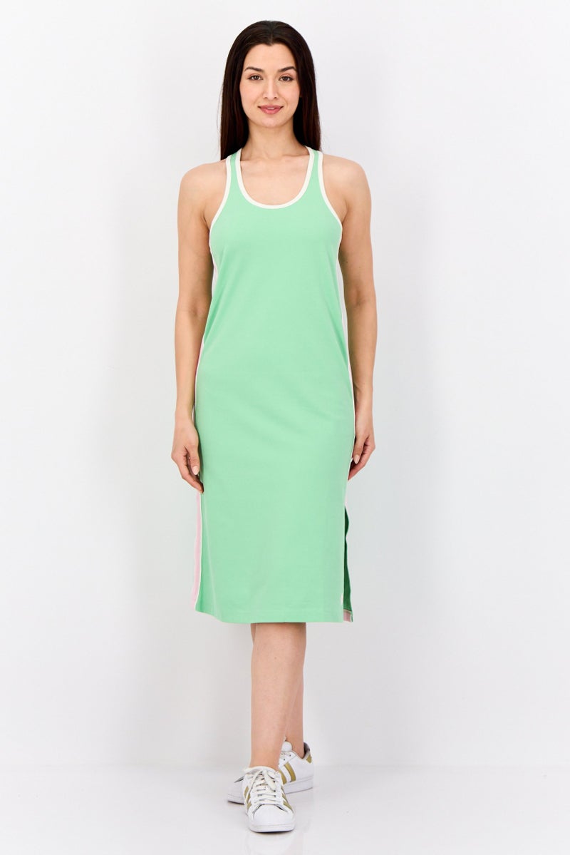 ESPRIT Women Plain Midi Dress, Sage Green - Image 1