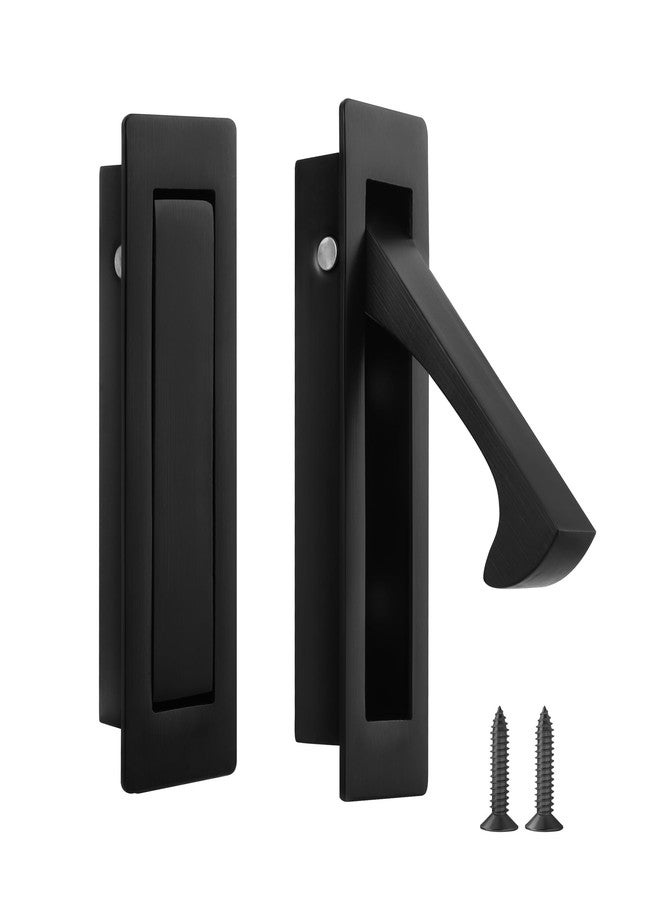 Malimali Pocket Door Pull Handle, Edge Pull, Stainless Steel Pocket Door Hardware Recessed Sliding Door Pulls Finger Flush Pull (Matte Black, 1 Pack) - Image 1