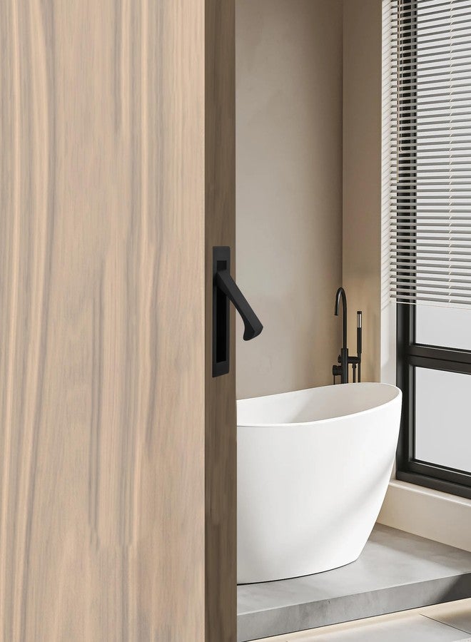 Malimali Pocket Door Pull Handle, Edge Pull, Stainless Steel Pocket Door Hardware Recessed Sliding Door Pulls Finger Flush Pull (Matte Black, 1 Pack) - Image 4