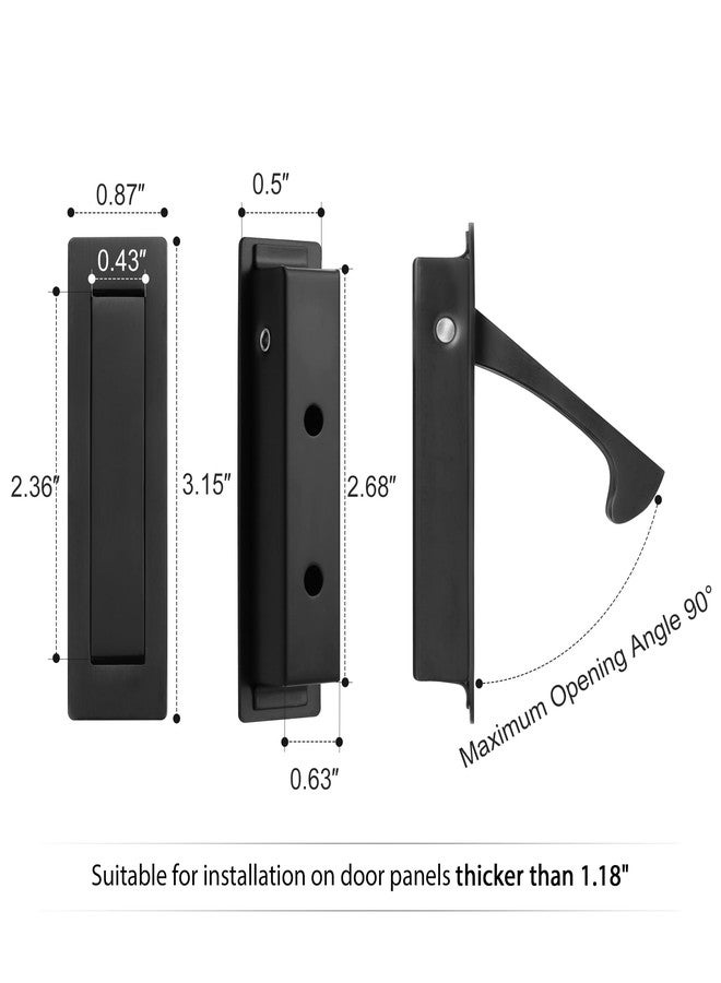 Malimali Pocket Door Pull Handle, Edge Pull, Stainless Steel Pocket Door Hardware Recessed Sliding Door Pulls Finger Flush Pull (Matte Black, 1 Pack) - Image 2