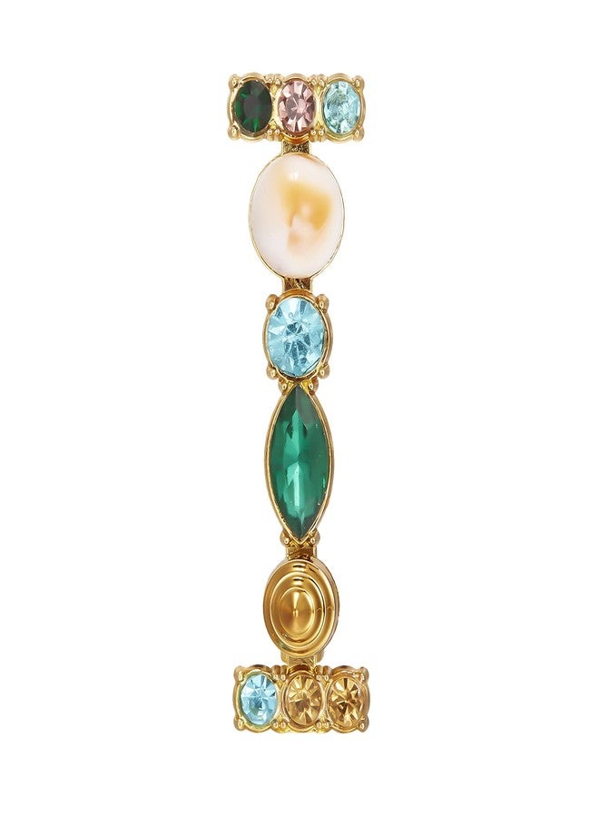 RINHOO Crystal Pearl Initial Brooch Gold Plated Enamel Colorful Letter Alphabet Breastpin Pin Jewelry for GIFTS (Gold I) - Image 1