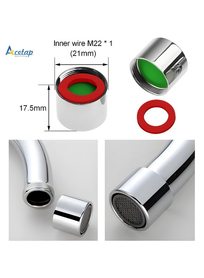 Acetap Energy Saving Female Brass Shell Tap With Aerator, Kitchen Water Saving Tap Filter Nozzle, Tap Aerator Foam Flow With 22mm Female Brass Cups, 22 mm, Pack of 5 Pieces - Image 4