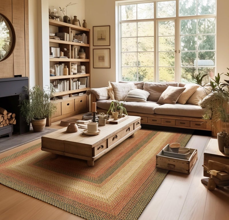 Homespice Russet Multicolor Jute Braided Area Rug 6x9 Rectangle  Warm Country Decor Perfect for Living Rooms and Dining Rooms  Pet Friendly and Easy to Clean