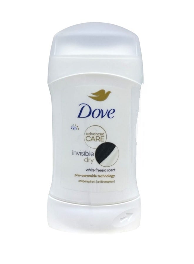 Dove Deodorant Stick invisible dry white freesia scent 50ml - Image 1