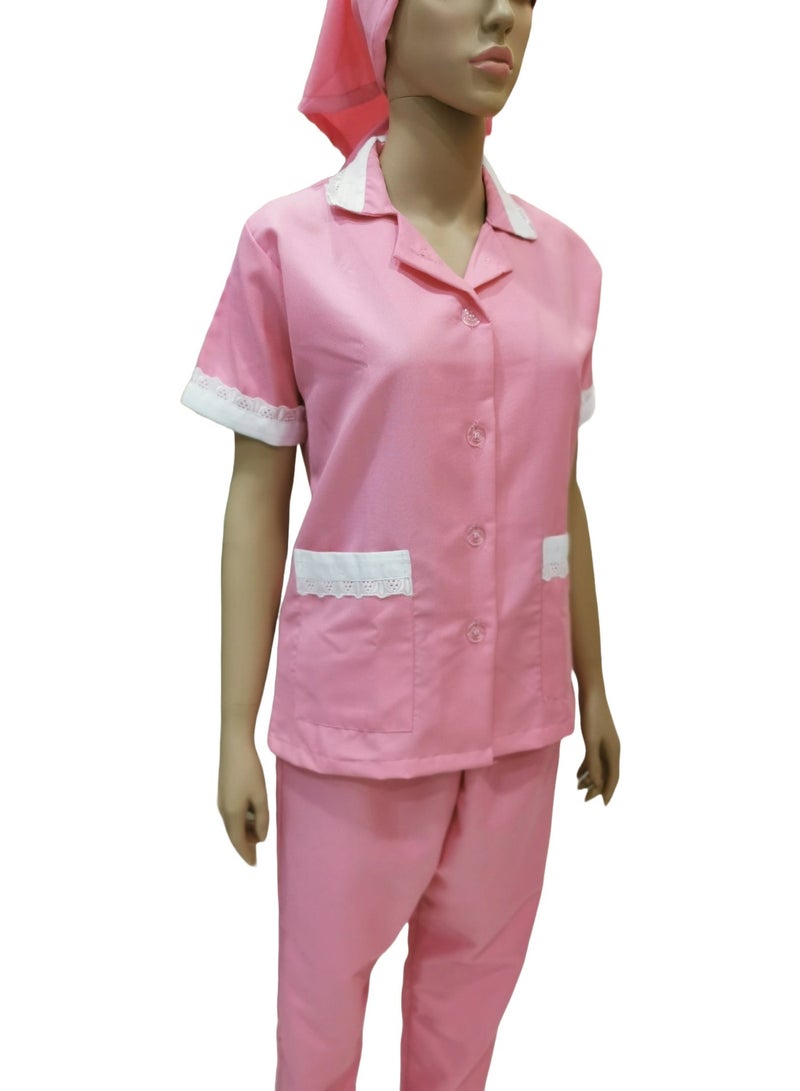 رناز يونيفورم طقم خادمة منزل مع أزرار - Image 3