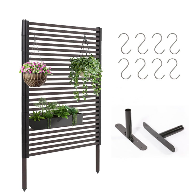 RUCOIN Outdoor Privacy Screens - Length: 43in, Height: 59in, Fence Privacy Screen, Freestanding Horizontal Fence, Metal Material, Anti-Corrosion and Weatherproof, Suitable for Outdoor Garden Courtyard - Image 1