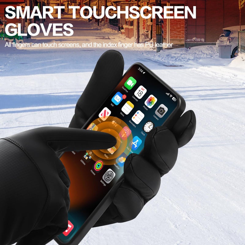 FEWTUR Winter Gloves for Women Running in Cold Weather - Touchscreen Gloves for Bike Hiking (Jet Black, X-Small) - Image 5