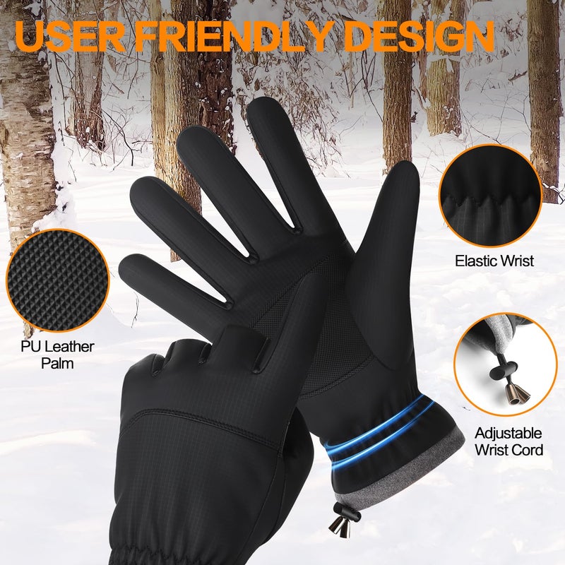FEWTUR Winter Gloves for Women Running in Cold Weather - Touchscreen Gloves for Bike Hiking (Jet Black, X-Small) - Image 4